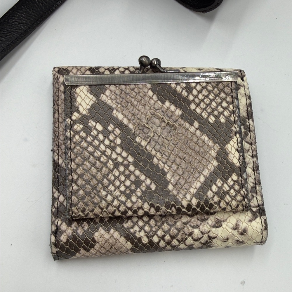 Patricia Nash Leather Drawstring Witney Tote - Python Matching Wallet - Picture 15 of 16